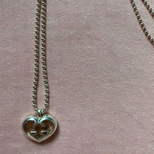 Gucci sterling silver heart necklace